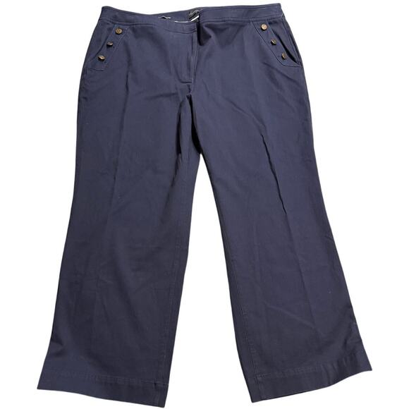 NWT Talbots Wide Leg Dress Pant High Waist Full Length Womens Plus Size 22W Blue - Picture 1 of 12